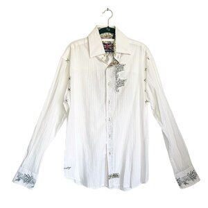 English Laundry Women's Bradley Fold Long Sleeve Button Shirt in White - Sz M